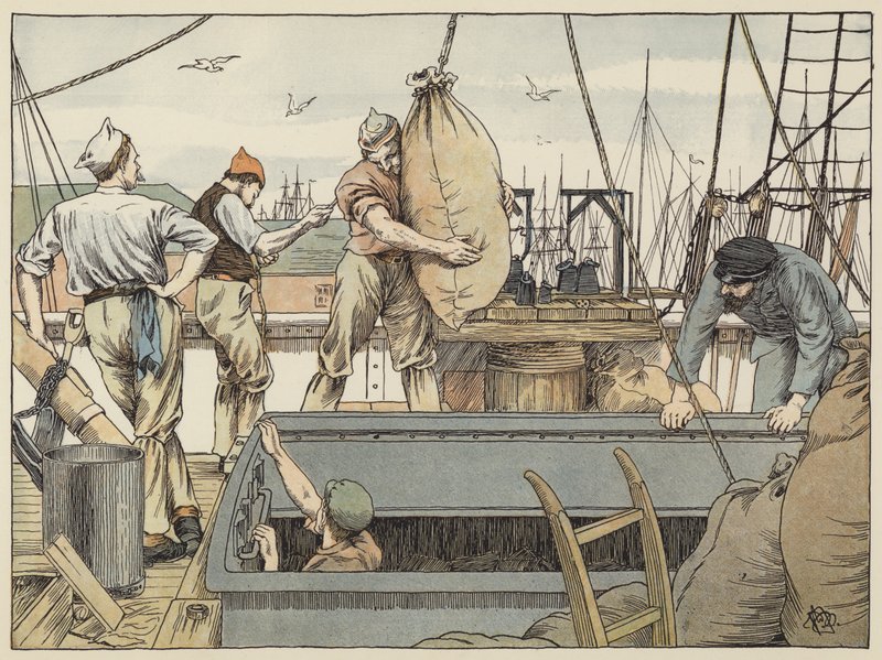 Stuwadoor (kleurenlitho) door Francis Donkin Bedford