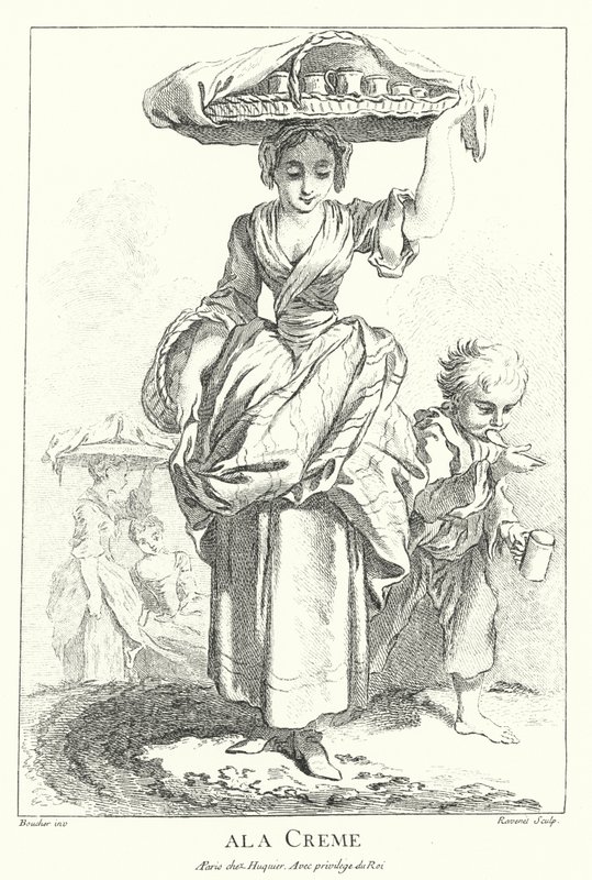 Roomverkoper (gravure) door Francois (after) Boucher
