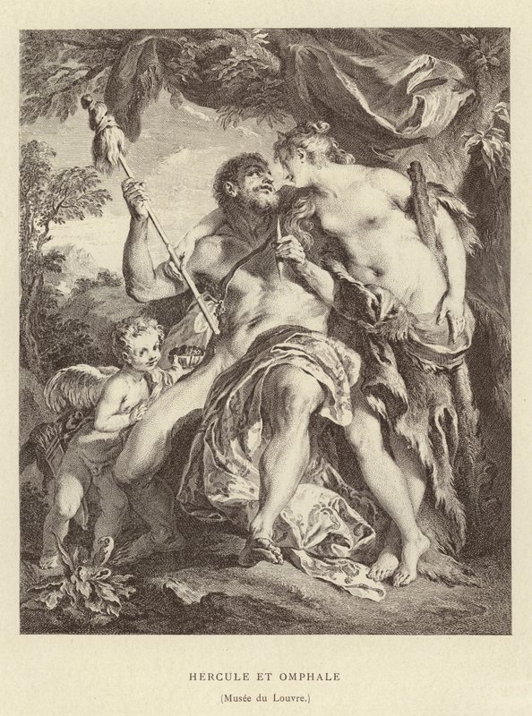 Hercules en Omphale door Francois (after) Boucher