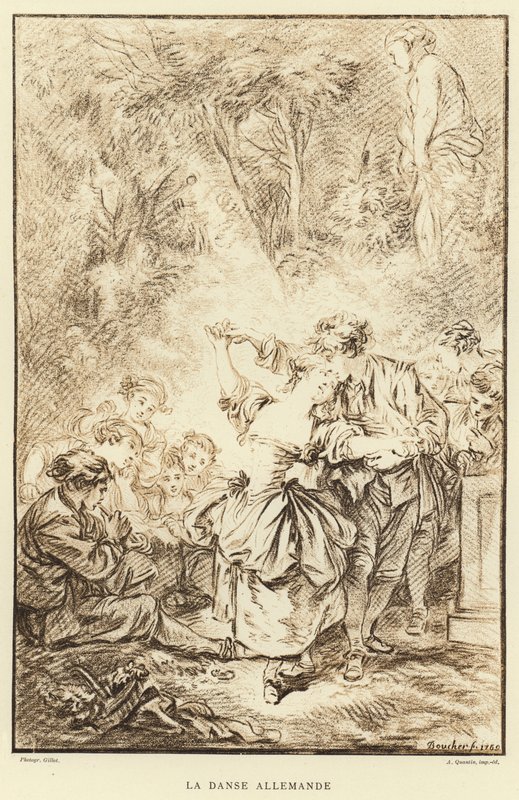De Duitse Dans door Francois (after) Boucher