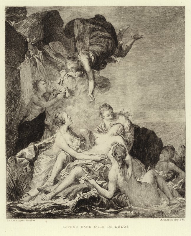 Latona op het Eiland Delos door Francois (after) Boucher