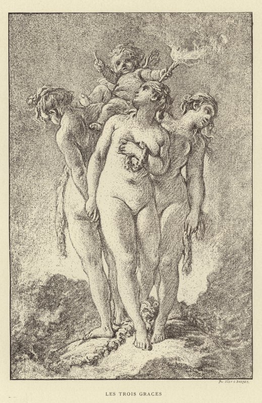De Drie Gratiën door Francois (after) Boucher