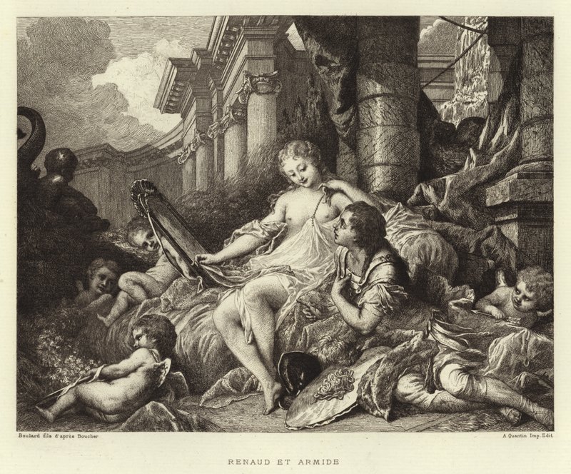 Renaud en Armide door Francois (after) Boucher
