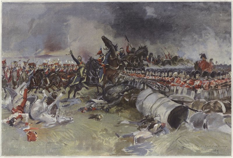 Slag bij Waterloo door Francois Flameng