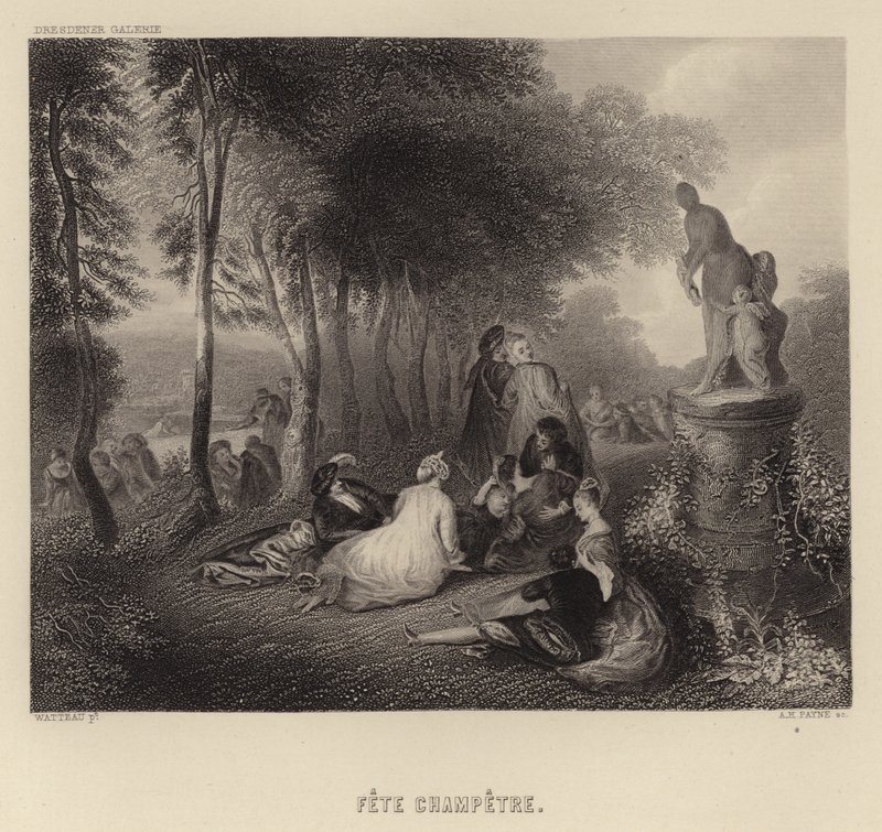 Fête champêtre door Francois Louis Joseph Watteau