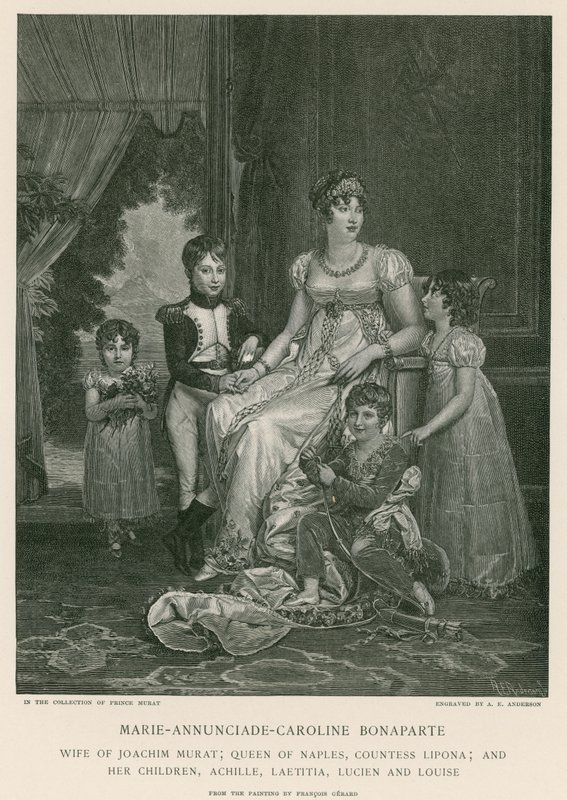 Marie-Annunciade-Caroline Bonaparte door Francois Pascal Simon Gerard