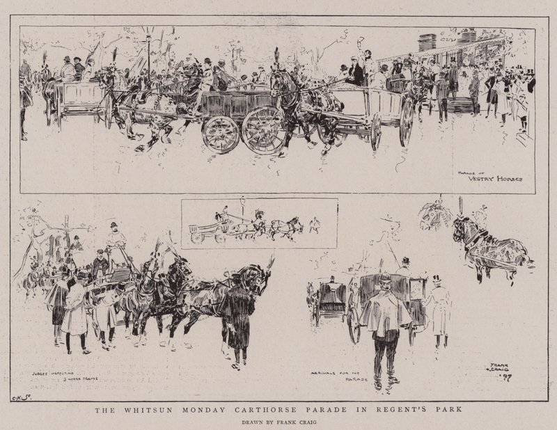 De Pinkstermaandag Paardentram Parade in Regent
