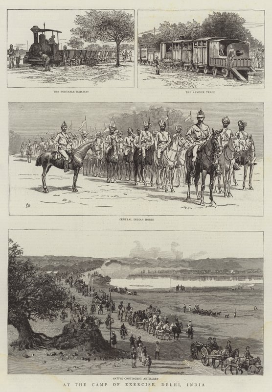 Op het oefenkamp, Delhi, India door Frank Dadd
