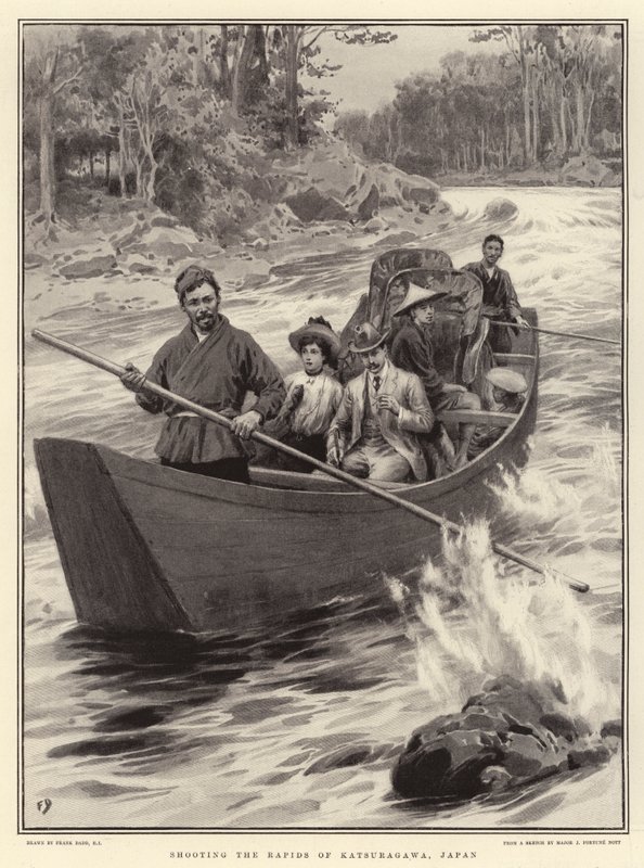 De Stroomversnellingen van Katsuragawa, Japan door Frank Dadd