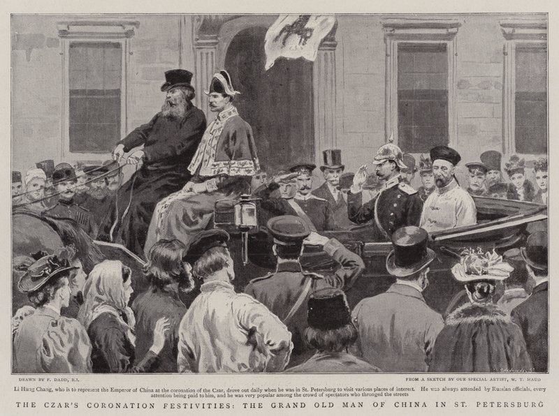 De kroningsfestiviteiten van de tsaar, de oude man van China in Sint-Petersburg door Frank Dadd