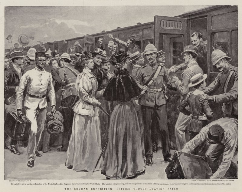 De Soedan Expeditie, Britse troepen verlaten Caïro door Frank Dadd