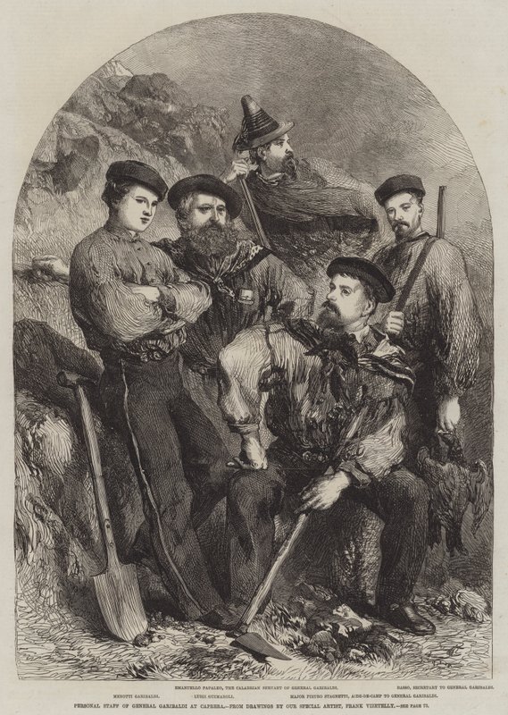 Persoonlijk Personeel van Generaal Garibaldi op Caprera door Frank Vizetelly