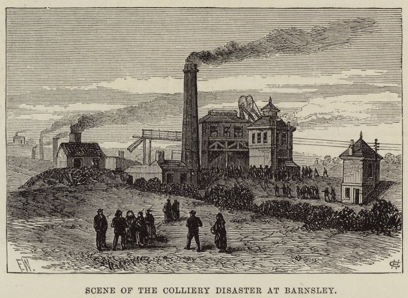 Scène van de Mijnramp in Barnsley door Frank Watkins