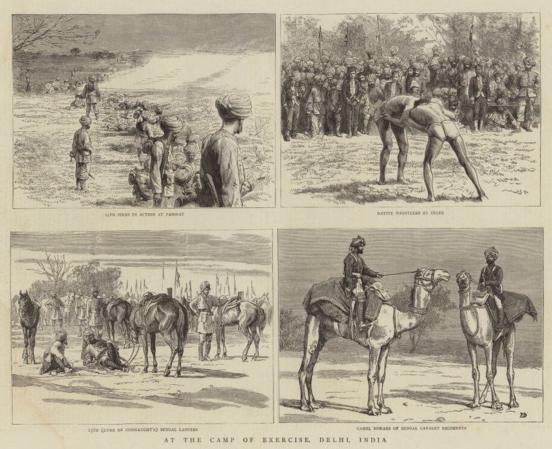 In het oefenkamp, Delhi, India door Frank Dadd