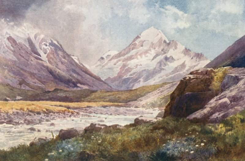 Nieuw-Zeeland: Mount Cook door Frank H Wright