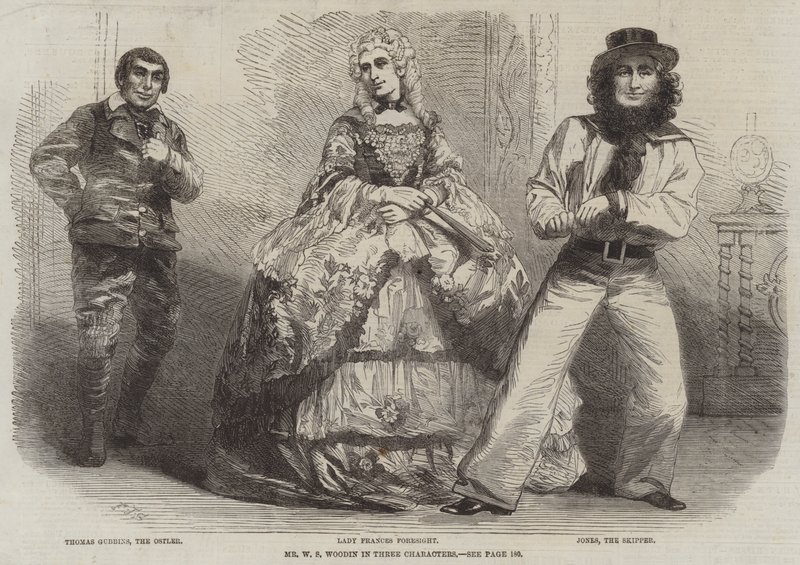 Mr W S Woodin in drie karakters door Frederick John Skill