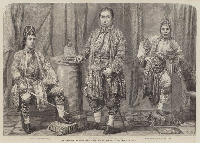 De Siamese ambassadeurs door Frederick John Skill