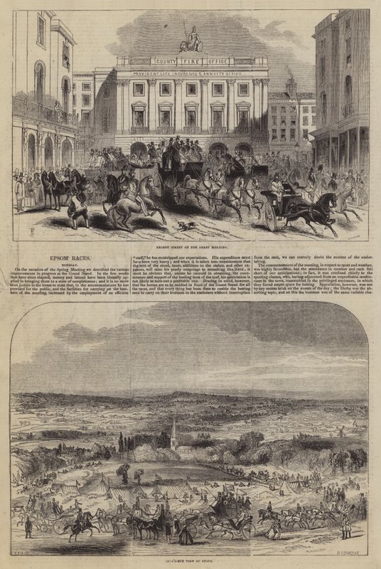 Epsom Races door Frederick Shepherd