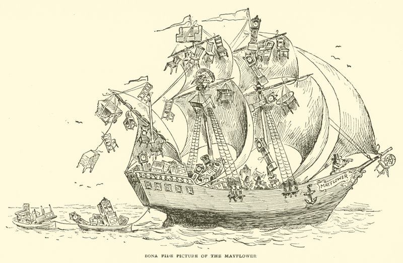 Echte afbeelding van de Mayflower door Frederick Burr Opper
