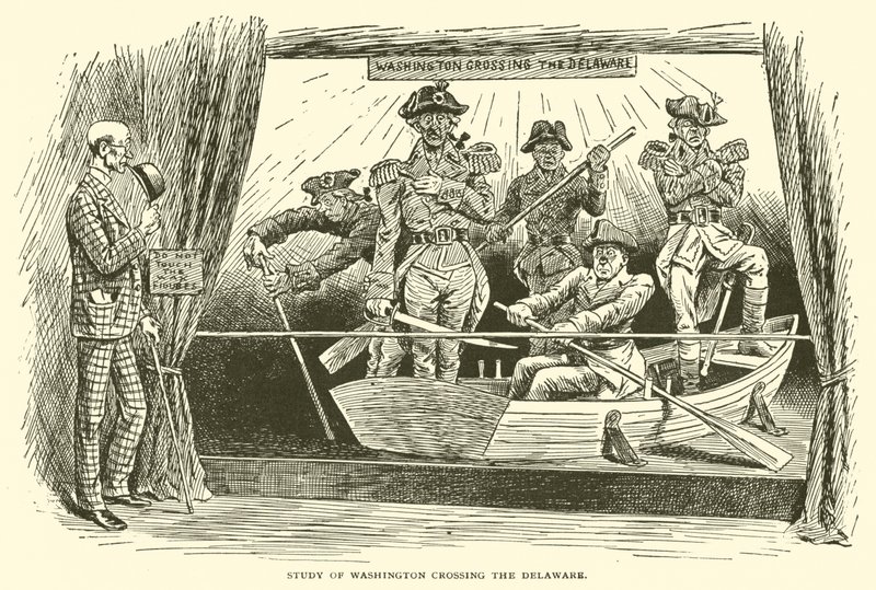 Studie van Washington die de Delaware oversteekt door Frederick Burr Opper
