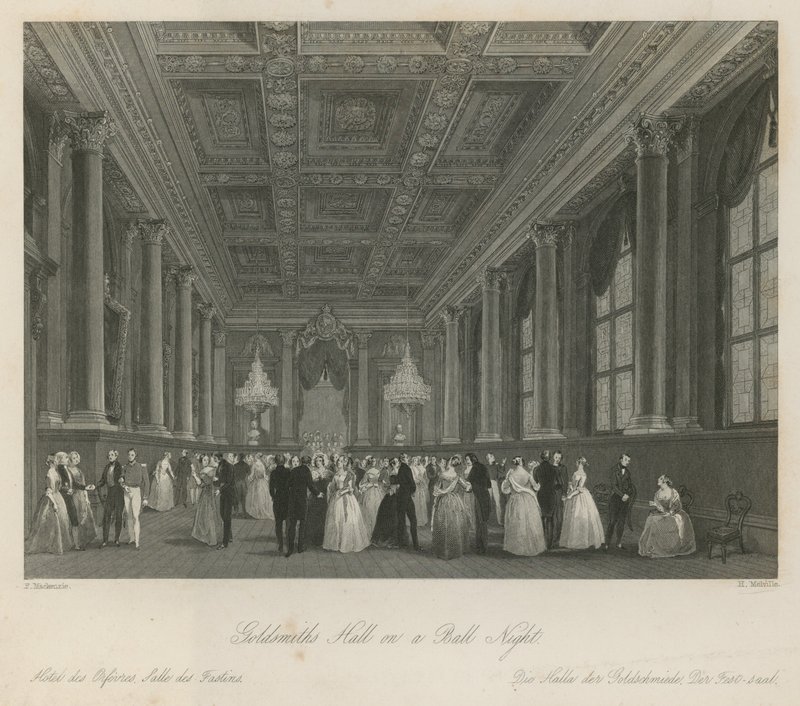 Goldsmiths Hall op een balavond door Frederick Mackenzie