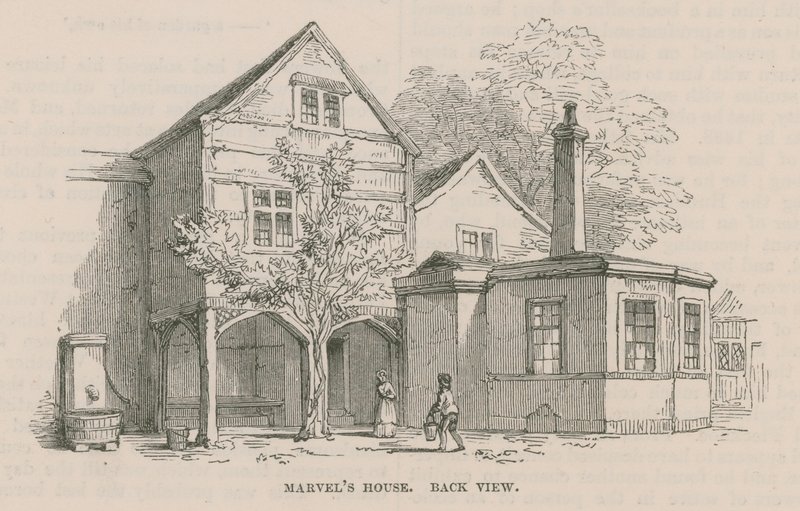 Het huis van Andrew Marvel, Highgate door Frederick William Fairholt