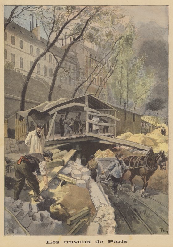 Bouw van de metro van Parijs door French School