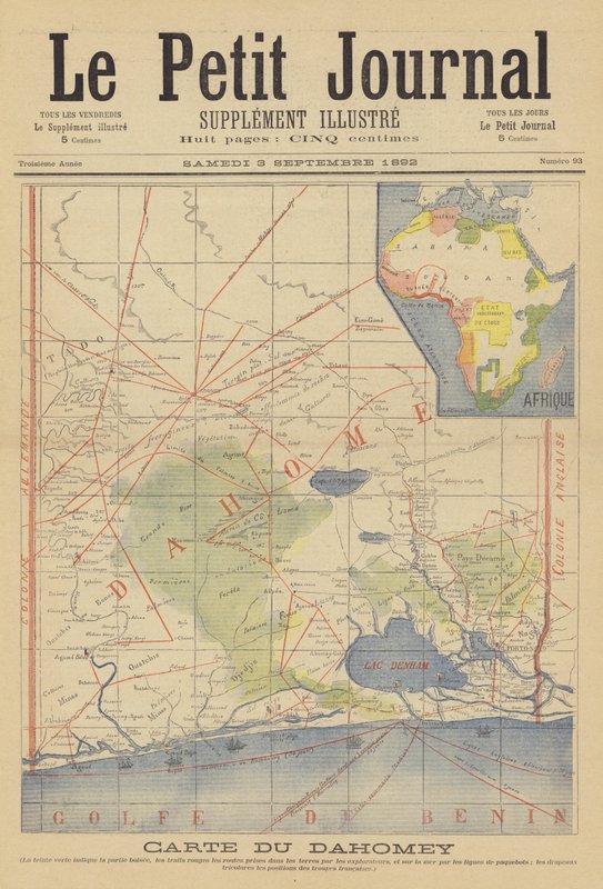 Kaart van Dahomey door French School
