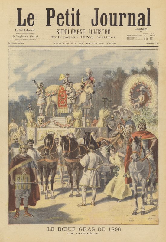 Processie van de vetgemeste os in Parijs, 1896 door French School