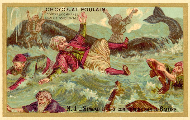 Sinbad en zijn metgezellen op de walvis door French School