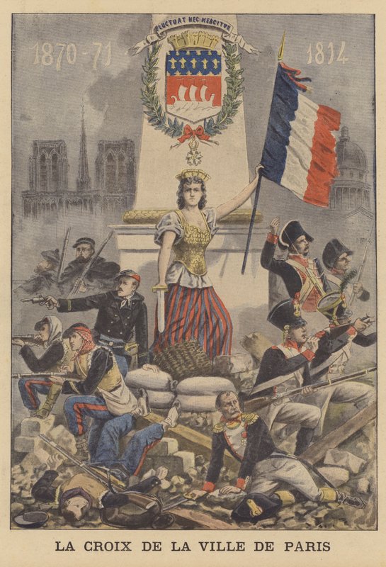 Het kruis van de stad Parijs door French School