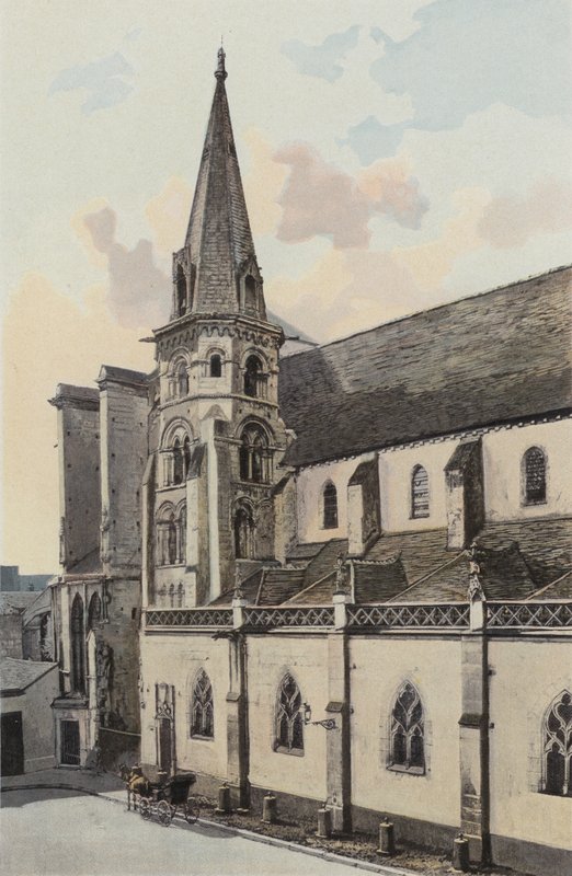 Auxerre, Sint-Eusebeskerk, Zijgevel N door French Photographer