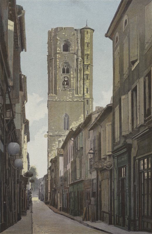 Carcassonne Ville Basse, Kerk Saint-Vincent, Klokkentoren door French Photographer