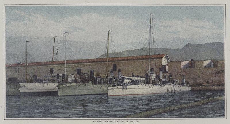 Torpedobootjagers in de haven van Toulon, Frankrijk door French Photographer