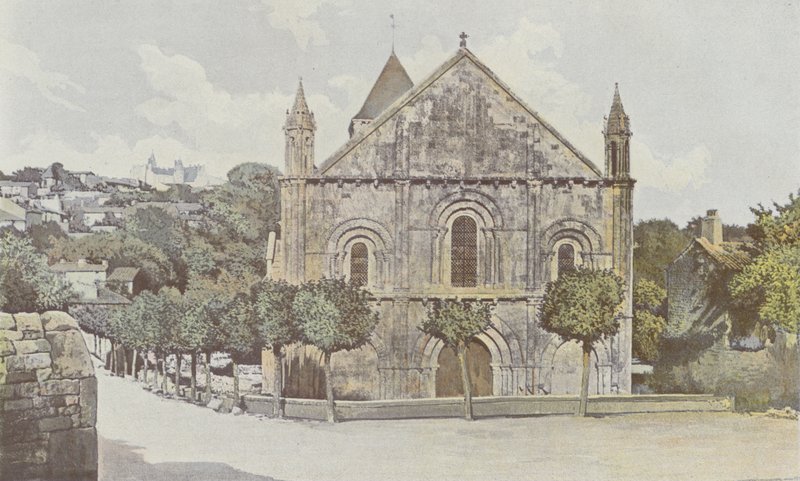 Melle, Kerk Saint-Hilaire, Geheel W door French Photographer