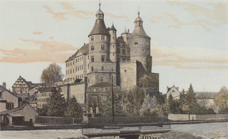 Montbéliard, uitzicht op het kasteel door French Photographer