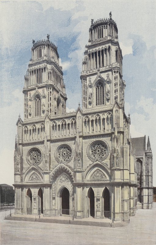 Orleans, Kathedraal Sainte-Croix, Westelijke Facade door French Photographer