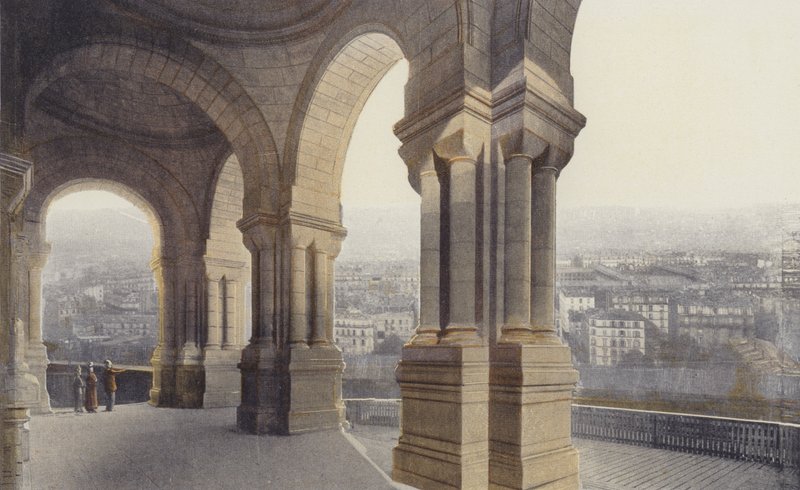 Parijs, basiliek van het Heilig Hart, portiek door French Photographer