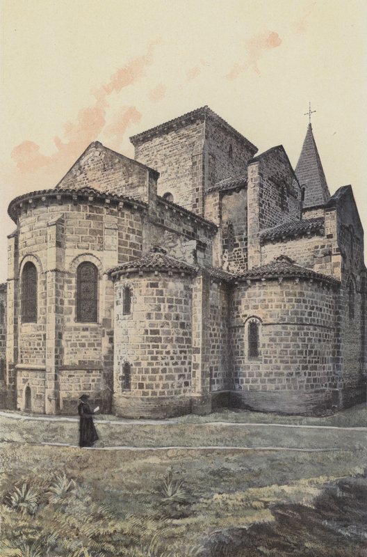 Saint-Désiré, Kerk, Zijkant van de apsis door French Photographer