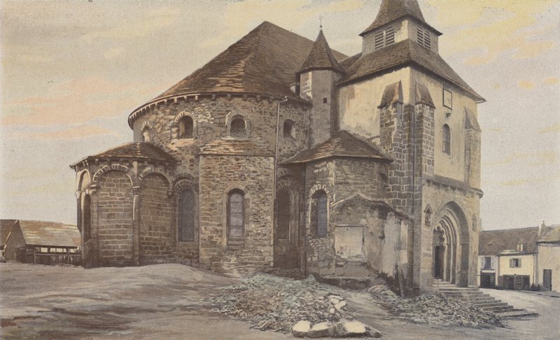 Vigeois, Kerk, apsis en transept door French Photographer