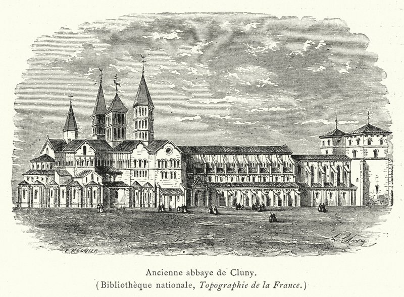 Oude abdij van Cluny door French School