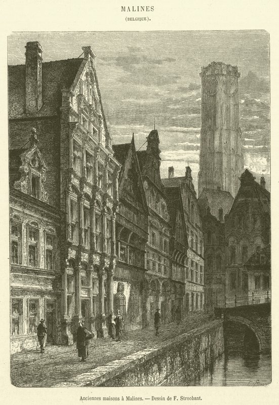 Oude huizen in Mechelen door French School