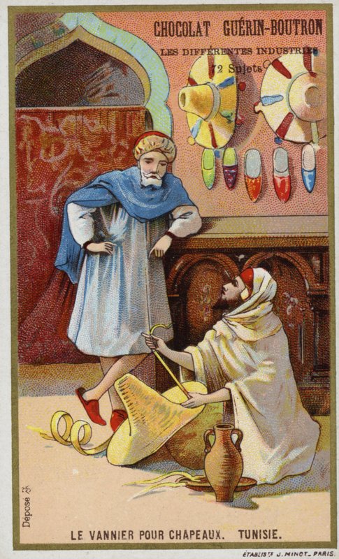 Mandenvlechter hoedenmaker, Tunesië door French School