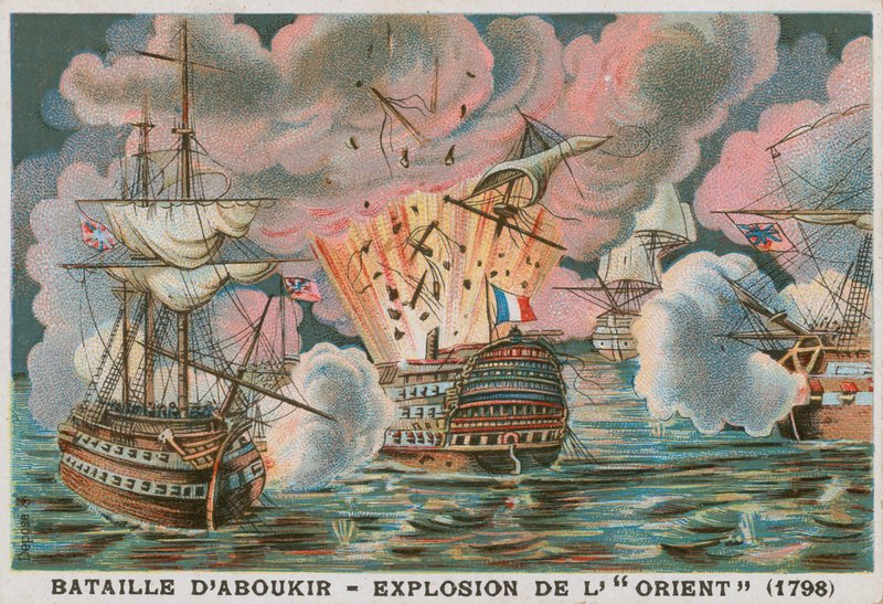 Slag bij Aboukirbaai, 1798 door French School