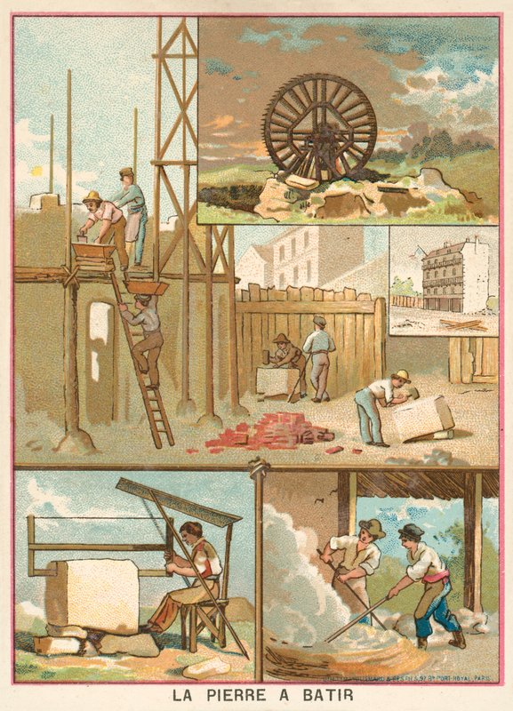 Bouwsteen (chromolitho) door French School
