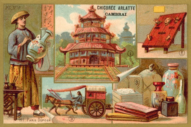China (chromolitho) door French School