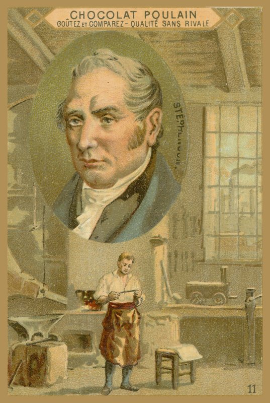 Chocolat Poulain handelskaart, Robert Stephenson door French School