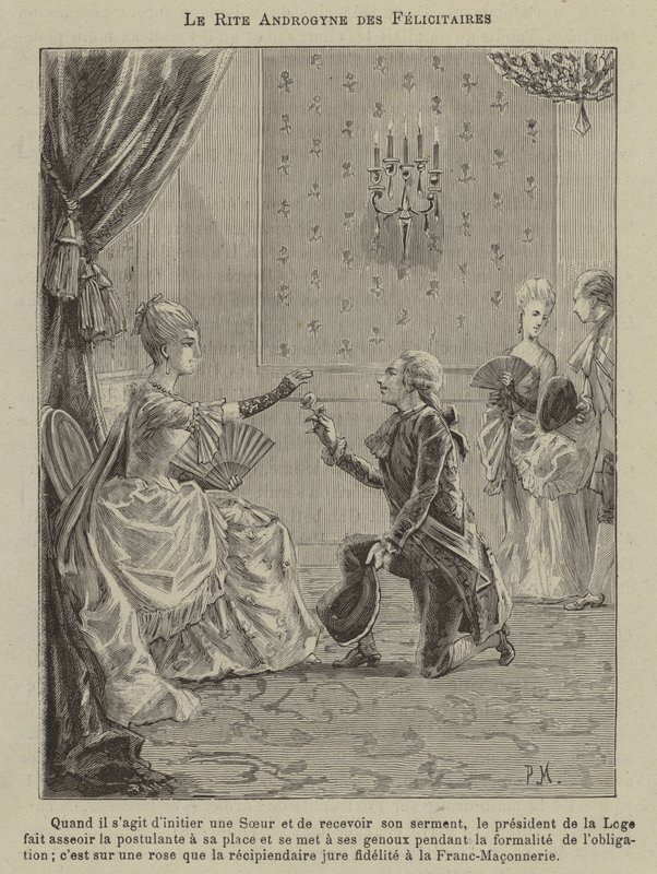 Co-vrijmetselarij (gravure) door French School