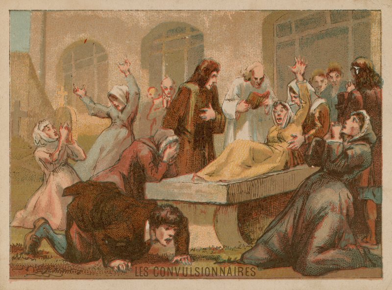Convulsionairen of religieuze mystici in trance door French School