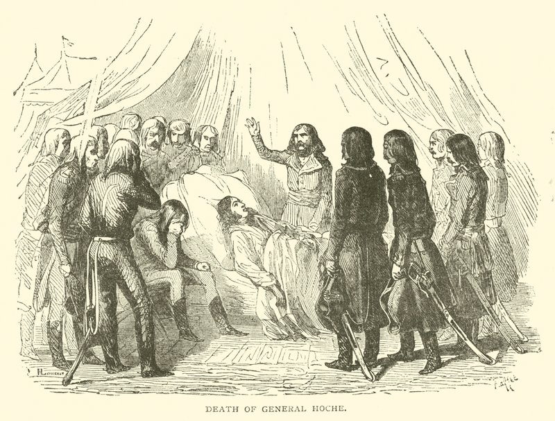 De dood van generaal Hoche (gravure) door French School